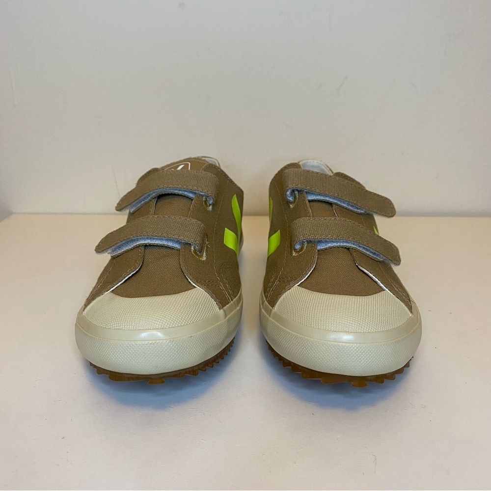 VEJA x BONPOINT Ollie Touch Strap Canvas Sneakers Dune Beige Sz 35 US 4 Unisex - Picture 4 of 11